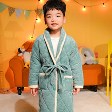 Load image into Gallery viewer, Coral Fleece Quilted Bathrobe For Baby Kids