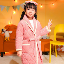 Load image into Gallery viewer, Coral Fleece Quilted Bathrobe For Baby Kids