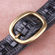 Load image into Gallery viewer, The First Layer Of Pure Cowhide Woven Men's Leather Belt With Copper Buckle