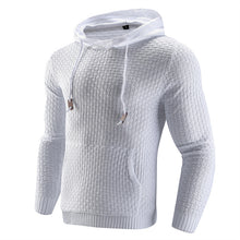 Load image into Gallery viewer, Men Hooded Sweater Solid Color Plaid Hoodies Male Elastic Hoodie
