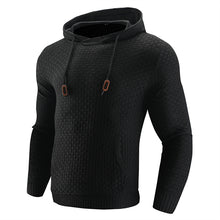 Load image into Gallery viewer, Men Hooded Sweater Solid Color Plaid Hoodies Male Elastic Hoodie
