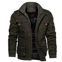 Load image into Gallery viewer, Men Winter Fleece Jacket Warm Hooded Coat Thermal Thick Outerwear Male Military Jacket
