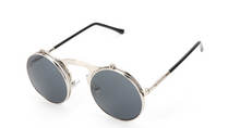 Load image into Gallery viewer, New Vintage Round Steampunk Sunglasses Flip-Up UV Protection Metal Frame Men  Summer Cycling Sun Glasses
