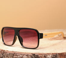 Load image into Gallery viewer, Wooden square sunglasses

