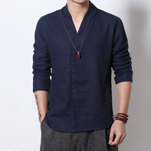 Load image into Gallery viewer, Men&#39;s Long-sleeved Shirt Retro Linen Chinese Style
