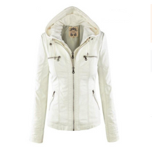 Load image into Gallery viewer, Europe Hot Removable Solid Leather Jacket Lapel Ms.
