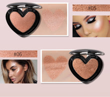 Load image into Gallery viewer, Gold Highlighter Palette Cosmetic Iluminador Face Contour Glow Makeup Bronze Powder Roze Shimmer High Lighter Heart

