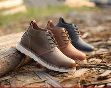 Load image into Gallery viewer, Leather Men Boots Autumn Winter Ankle Boots Fashion Casual Footwear Lace Up Shoes Men High Quality Vintage Men Shoes
