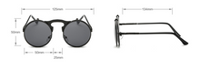 Load image into Gallery viewer, New Vintage Round Steampunk Sunglasses Flip-Up UV Protection Metal Frame Men  Summer Cycling Sun Glasses
