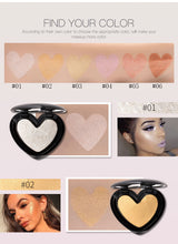 Load image into Gallery viewer, Gold Highlighter Palette Cosmetic Iluminador Face Contour Glow Makeup Bronze Powder Roze Shimmer High Lighter Heart
