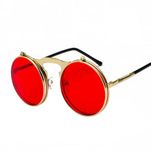Load image into Gallery viewer, New Vintage Round Steampunk Sunglasses Flip-Up UV Protection Metal Frame Men  Summer Cycling Sun Glasses
