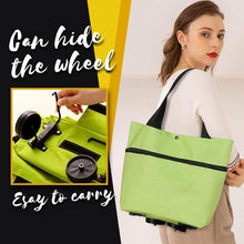 Load image into Gallery viewer, 2 in 1 Foldable Shopping Cart with Wheels Premium Oxford Fabric Multifunction Shopping Bag Organizer with High Capacity

