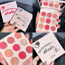 Load image into Gallery viewer, Nine-Color Fruit Eyeshadow Tray Peach Strawberry Orange Soda Honey Tray Pearl Sequins Daily Wild Net Red
