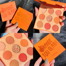 Load image into Gallery viewer, Nine-Color Fruit Eyeshadow Tray Peach Strawberry Orange Soda Honey Tray Pearl Sequins Daily Wild Net Red
