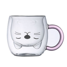 Load image into Gallery viewer, Double-layer Juice Glass Heat-resistant Double-layer Cup Coffee Cup Love Gift Bear Cup
