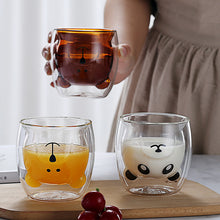 Load image into Gallery viewer, Double-layer Juice Glass Heat-resistant Double-layer Cup Coffee Cup Love Gift Bear Cup
