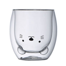 Load image into Gallery viewer, Double-layer Juice Glass Heat-resistant Double-layer Cup Coffee Cup Love Gift Bear Cup
