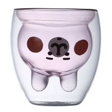 Load image into Gallery viewer, Double-layer Juice Glass Heat-resistant Double-layer Cup Coffee Cup Love Gift Bear Cup
