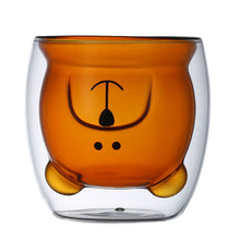 Load image into Gallery viewer, Double-layer Juice Glass Heat-resistant Double-layer Cup Coffee Cup Love Gift Bear Cup
