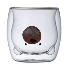 Load image into Gallery viewer, Double-layer Juice Glass Heat-resistant Double-layer Cup Coffee Cup Love Gift Bear Cup
