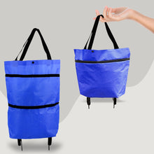 Load image into Gallery viewer, 2 in 1 Foldable Shopping Cart with Wheels Premium Oxford Fabric Multifunction Shopping Bag Organizer with High Capacity
