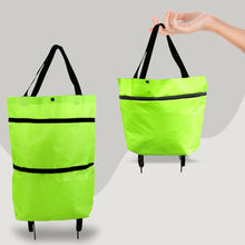 Load image into Gallery viewer, 2 in 1 Foldable Shopping Cart with Wheels Premium Oxford Fabric Multifunction Shopping Bag Organizer with High Capacity
