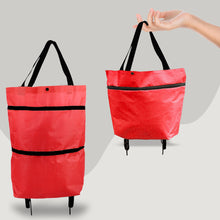Load image into Gallery viewer, 2 in 1 Foldable Shopping Cart with Wheels Premium Oxford Fabric Multifunction Shopping Bag Organizer with High Capacity
