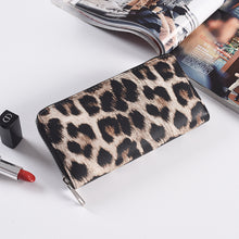 Load image into Gallery viewer, Fashion Long Zipper Women Wallets Bright Leather Black and White Wallet Wallet Prismatic Bag Flower Corner Clutch Bag Purse
