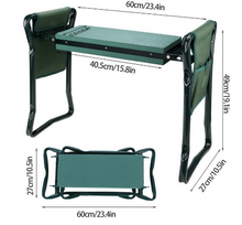 Load image into Gallery viewer, Foldable Outdoor Lawn Bench Chair With Tool Pouch Garden Rest
