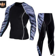 Load image into Gallery viewer, Men&#39;s Sports Suit Tights Long Sleeve Sports Men&#39;s Fitness T-shirt Quick-drying Super Elastic PRO Set

