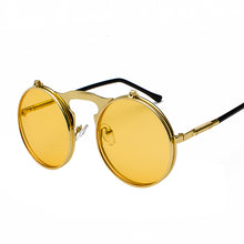 Load image into Gallery viewer, New Vintage Round Steampunk Sunglasses Flip-Up UV Protection Metal Frame Men  Summer Cycling Sun Glasses
