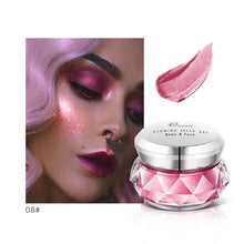Load image into Gallery viewer, Face Highlighter Jelly Gel Mermaid Eyeshadow Glow Body Glitter Festival Makeup Iluminador Gold Liquid Highlighter Bronzer
