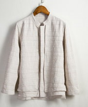 Load image into Gallery viewer, Linen long-sleeved shirt men&#39;s Chinese style men&#39;s cotton and linen shirt Chinese style men&#39;s Tang suit shirt tide
