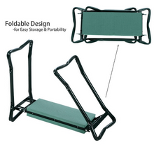 Load image into Gallery viewer, Foldable Outdoor Lawn Bench Chair With Tool Pouch Garden Rest
