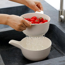Load image into Gallery viewer, Bamboo Fiber Double-layer Vegetable Sink Drain Basket
