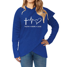 Load image into Gallery viewer, Autumn Winter Women Hoodies Sweatshirts Casual Plus Size Faith Printed Hooded Sweatshirt
