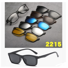 Load image into Gallery viewer, Liuhe one daughter mirror five piece magnetic suction sleeve mirror, male and female polarized sunglasses, sunglasses, glasses bags.
