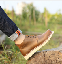 Load image into Gallery viewer, Leather Men Boots Autumn Winter Ankle Boots Fashion Casual Footwear Lace Up Shoes Men High Quality Vintage Men Shoes
