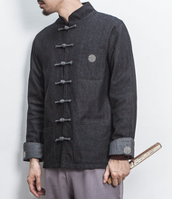 Load image into Gallery viewer, Retro Fashion Chinese Style Hanfu Denim Jacket Cheongsam Top Shirt
