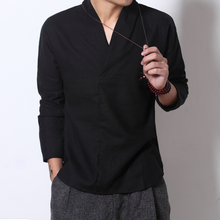 Load image into Gallery viewer, Men&#39;s Long-sleeved Shirt Retro Linen Chinese Style
