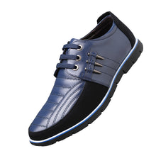 Load image into Gallery viewer, Men&#39;s Leather Shoes Korean Casual Leather Shoes First Layer Cowhide Three-color Lace Round Head Hollow Dress Youth Shoes
