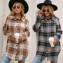 Load image into Gallery viewer, Women&#39;s Loose Casual Plush Plaid Shirt Jacket
