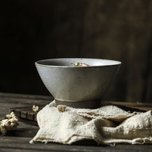 Load image into Gallery viewer, Jingdezhen Handmade Home Retro Noodle Soup High Legged Clay Bowl
