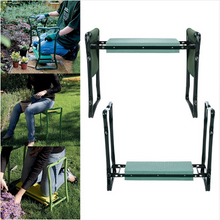 Load image into Gallery viewer, Foldable Outdoor Lawn Bench Chair With Tool Pouch Garden Rest
