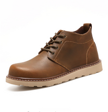 Load image into Gallery viewer, Leather Men Boots Autumn Winter Ankle Boots Fashion Casual Footwear Lace Up Shoes Men High Quality Vintage Men Shoes
