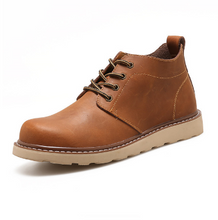 Load image into Gallery viewer, Leather Men Boots Autumn Winter Ankle Boots Fashion Casual Footwear Lace Up Shoes Men High Quality Vintage Men Shoes

