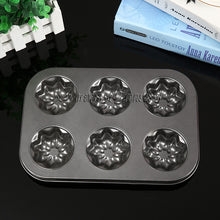 Load image into Gallery viewer, DIY baking tools six non stick coating of high quality flat round 6 cups and 6 hole tray cake mold
