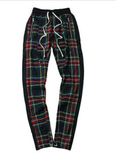 Load image into Gallery viewer, Men&#39;s and women&#39;s autumn and winter new plaid bar stitching zipper pants Biebi same paragraph casual pants
