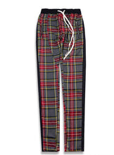 Load image into Gallery viewer, Men&#39;s and women&#39;s autumn and winter new plaid bar stitching zipper pants Biebi same paragraph casual pants
