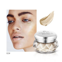 Load image into Gallery viewer, Face Highlighter Jelly Gel Mermaid Eyeshadow Glow Body Glitter Festival Makeup Iluminador Gold Liquid Highlighter Bronzer
